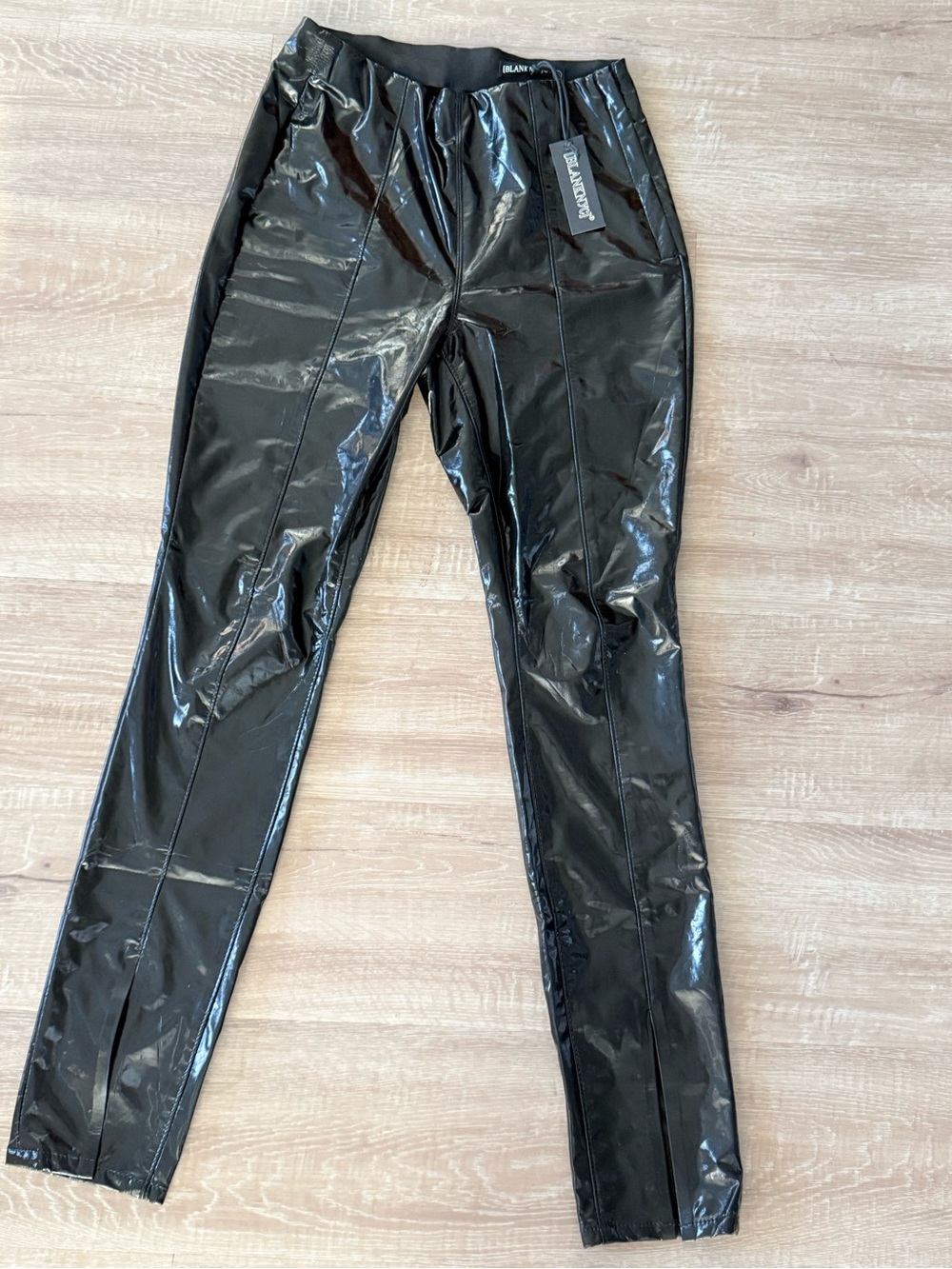 Blank NYC Women's Shiny Black Skinny Patent Jeans